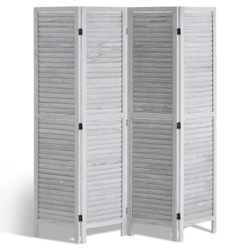 Vevor wooden room divider, 4 panels, light gray, 170 cm high