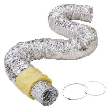 Insulated ventilation hose 152.4 mm, 7.62 m, flexible, 3-layer protection, HVAC duct