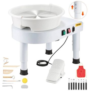 Ceramic wheel shaping machine, 28 cm, white, adjustable speed