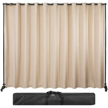 Room Divider Stand, 8x10 Feet, Aluminum Frame, Blackout Curtain, Carrying Bag