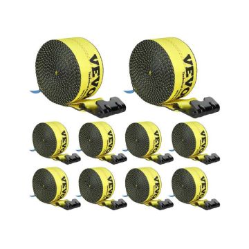 Winch straps 4" x 30 ft, 6000 lb load capacity, yellow, 10 pcs. per pack