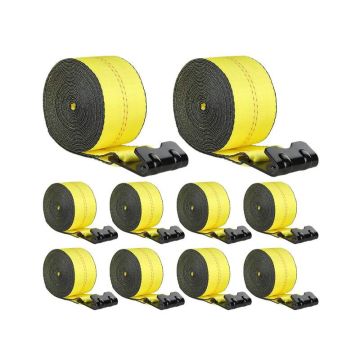 Yellow winch straps 4" x 40', 6000 kg lifting capacity, 10 pcs.