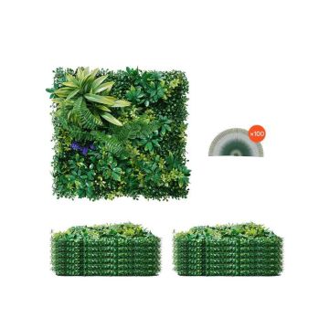 Artificial Grass Wall Panels 20x20 Inch, 3D Greenery, 12 Pcs, Wall Hedge Screen