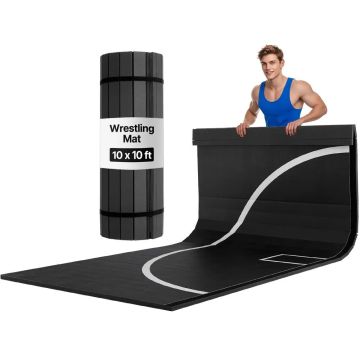 Mata do sztuk walki z PVC, wodoodporna, 3x3 m, czarna