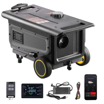 Przenośny piecyk na olej napędowy 8 kW, 12/24 V, z Bluetooth i wyświetlaczem LCD