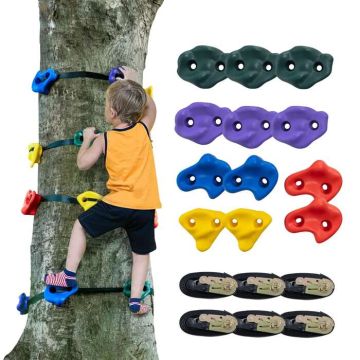 Ninja tree climbing set with holders and straps, for outdoor training