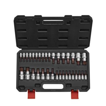 Torx bit set, 34 pieces, S2 and cr-v steel, T6-T70, with case