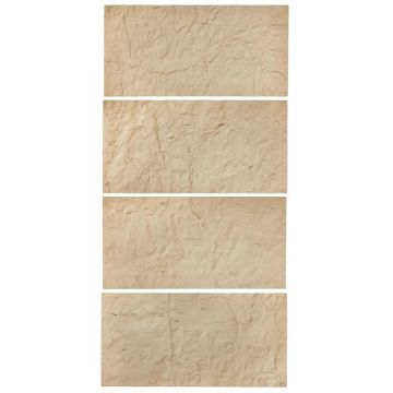 3D wall panels, 4 pcs., PU stone imitation, yellow, 48x24 inches.