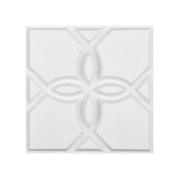 3D wall panels, 33 pcs., PVC, matte white, 11.81x11.81 cm, interior decor