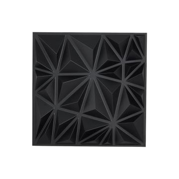 3D PVC wall panels diamond shape, 33 pcs., matte black, 11.81x11.81 cm