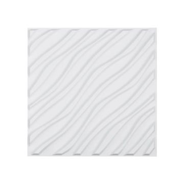 3D wall panels, 12 pcs., 19.7x19.7 cm, white, PVC, minimalist design