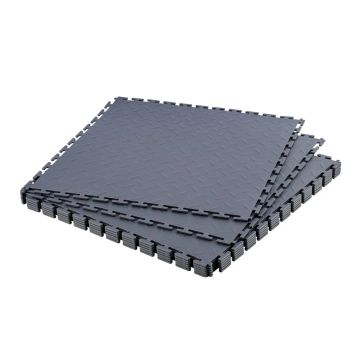 Płytki modułowe PCV do podłóg garażowych, 513x513 mm, grafitowo-szary, opakowanie 8 szt.