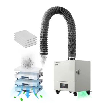 Soldering fume extractor 459 m³/h with 280 W motor and 4 filters