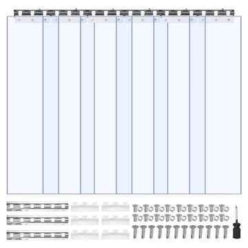 PVC strip curtain for doors, transparent, 96.5x213.4 cm
