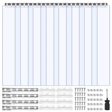 PVC strip curtain for doors, 121.9x243.8 cm, transparent