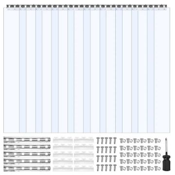 PVC strip curtain for doors 152.4x213.4 cm, transparent
