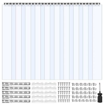 Przezroczyste listwy drzwiowe z tworzywa PVC, 2,4x1,5 m, wodoodporne, 10 szt.
