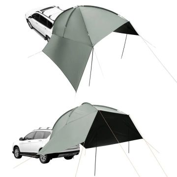 Car awning 10'x7' with extended canopies, PU2000mm, UV50+