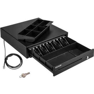 Cash register drawer 16 inch 12V with 5 banknote and 6 coin compartments