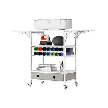 Craft cart with table and 14 holders, foldable, cricut compatible