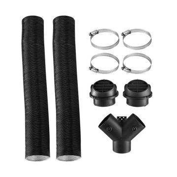 Diesel heater 75 mm pipe ventilation kit, black, Y connector