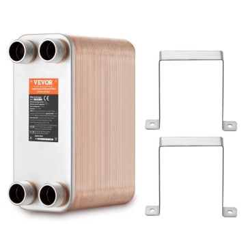 Heat exchanger 5"x12" 80 plates copper/316L stainless steel water-water