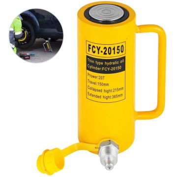 Hydraulic solid cylinder jack, 20 t, 6 inch stroke, single acting