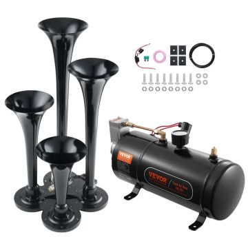 Train Signal Set, 4 Trumpets, 120 PSI Compressor, 3.03 L Tank