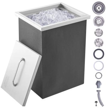 Recessed Stainless Steel Ice Box 14" x 12" x 18" (40 L)
