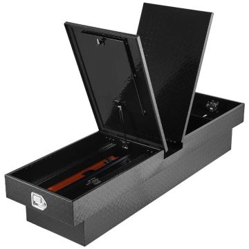 Aluminum tool box "crossover truck", 70x20x13 cm, black, waterproof, with lock
