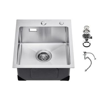 40cm 304 stainless steel kitchen sink single bowl farmhouse style