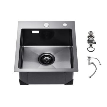 40 cm black stainless steel kitchen sink single bowl undermount