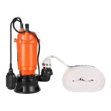 Pompa zatapialna do ścieków żeliwna o mocy 1500 W, 22800 l/h, z automatycznym wyłącznikiem pływakowym