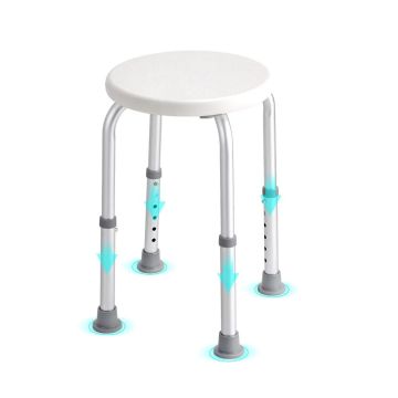 Shower chair, height-adjustable, non-slip, 136 kg load capacity