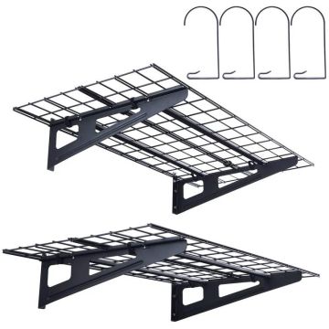 Zestaw półek garażowych 2 szt., 4x0,6 m, solidny, montowany na ścianie