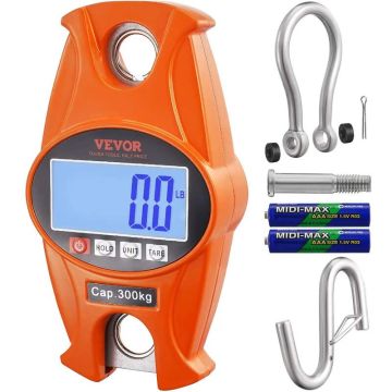 Digital industrial crane scale, 300 kg, orange