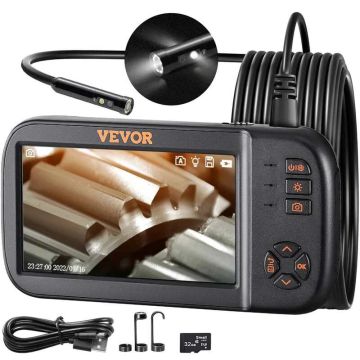 Kamera endoskopowa z trzema obiektywami, ekran IPS o przekątnej 11,4 cm, rozdzielczość 1080P, kabel półsztywny, 8 świateł, wodoodporna, bateria 2860 mAh