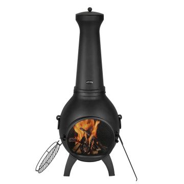 Kominek zewnętrzny Chiminea opalany drewnem o średnicy 18 cali z kratką