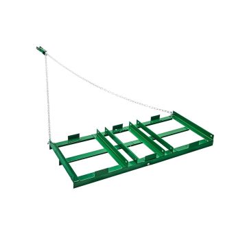 Towed 4-foot harrow with adjustable tines and chain, for leveling lawns