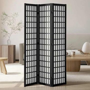 Wooden Japanese 3-panel folding room divider