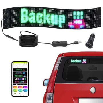 Programmable color LED scrolling sign, 68x12 cm, bluetooth control