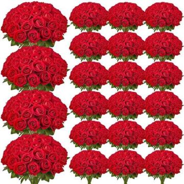 Artificial red foam roses, 500 pcs., with stems