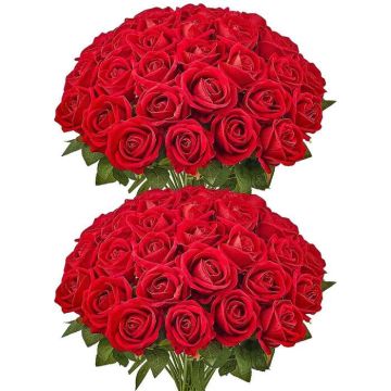Artificial red foam roses, 60 pcs., for weddings and decorations