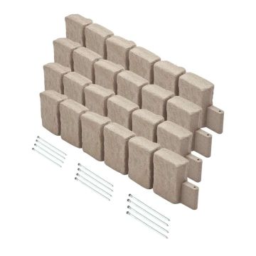 Artificial Stone Flexible Garden Landscape Edging, 47.2x9 inches, Beige