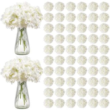 Artificial white silk hydrangeas, 205 pcs., wedding decoration