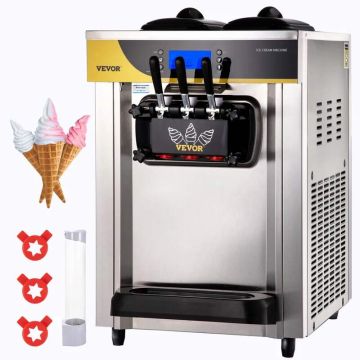 Commercial countertop ice cream maker, 2200 W, 22–30 l/h, silver