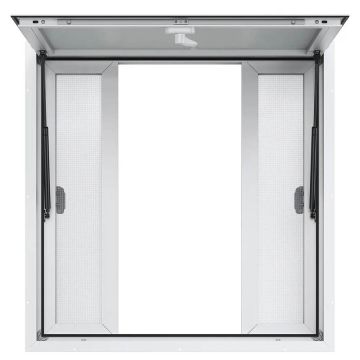 Snack bar window 36x36", with aluminum sliding windows, awning door, tow hook