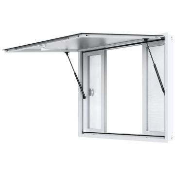 Food Truck Trailer Service Window, 48"x36", Aluminum, 4 Sliding Windows