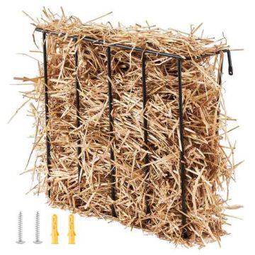 Steel livestock hay rack, 24 gallon, 27 inch, wall mounted