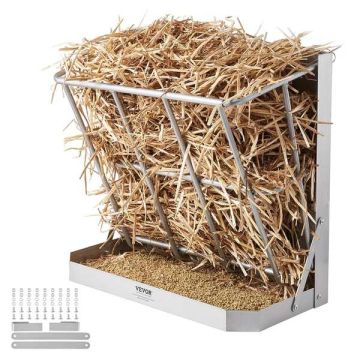 Goat and livestock steel feeder 21 gallon, hay and grain capacity